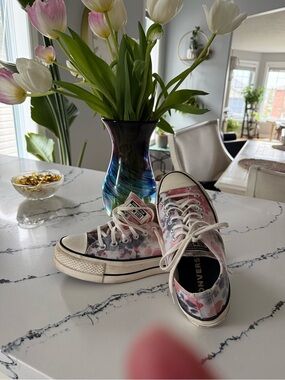 Converse Low Top Sneakers - Pink, Gray, White